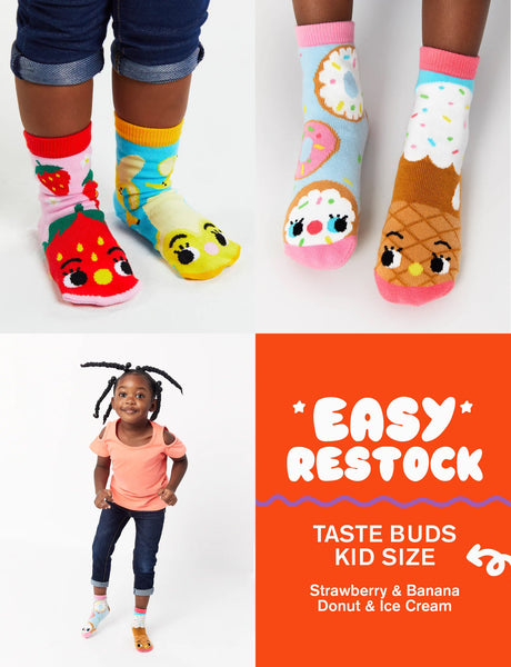 EASY RESTOCK (18 Pairs) Mismatched Food Socks