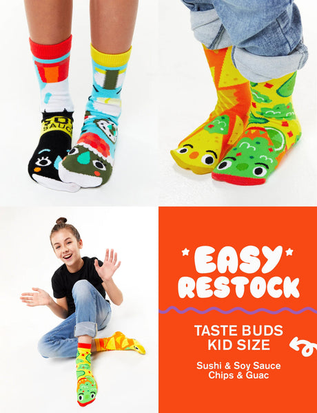 EASY RESTOCK (18 Pairs) Mismatched Food Socks