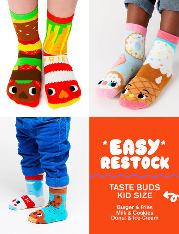 EASY RESTOCK (18 Pairs) Mismatched Food Socks