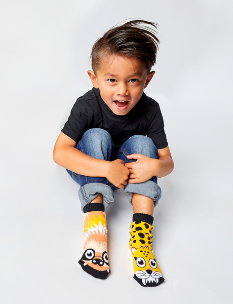 SLOTH & CHEETAH DAD OR MOM AND ME SOCK SET