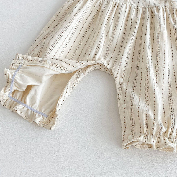 Summer Arrival Baby Girls Fly Sleeves Striped Pattern Rompers