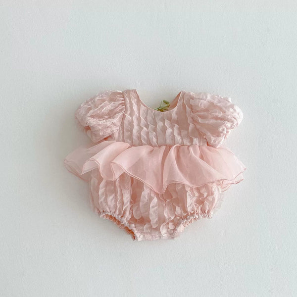 Summer Arrival Baby Girls Ruffle Design Short Sleeves Onesies