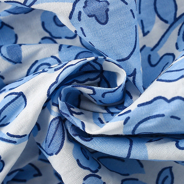 Summer Girls’ Flowers Pattern Printed Top in European and American Style