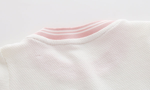 Baby Girl 1pcs Logo Graphic Graphic Side & Neck Striped Design Ruffle Hem Baseball Dress