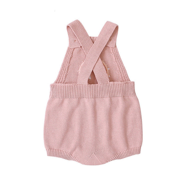 Baby Girl 1pcs Colorful Rainbow Embroidered Graphic Crotch Knitted Onesies