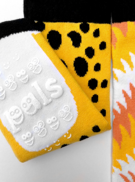 SLOTH & CHEETAH DAD OR MOM AND ME SOCK SET